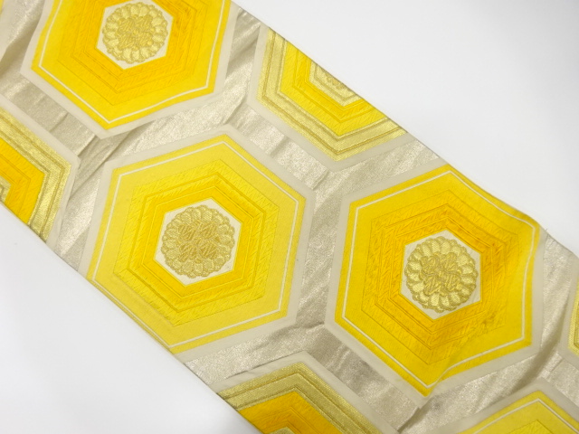 JAPANESE KIMONO / ANTIQUE FUKURO OBI / SILK / WOVEN KIKKO & FLOWER